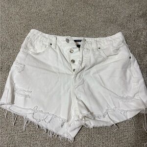 Wild Fable White Jean Shorts Distressed Frayed Hem